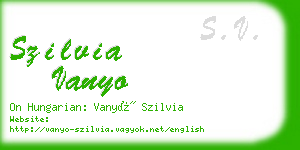 szilvia vanyo business card